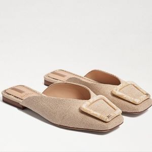 Sam Edelman Beige Mules with Buckle Detail
